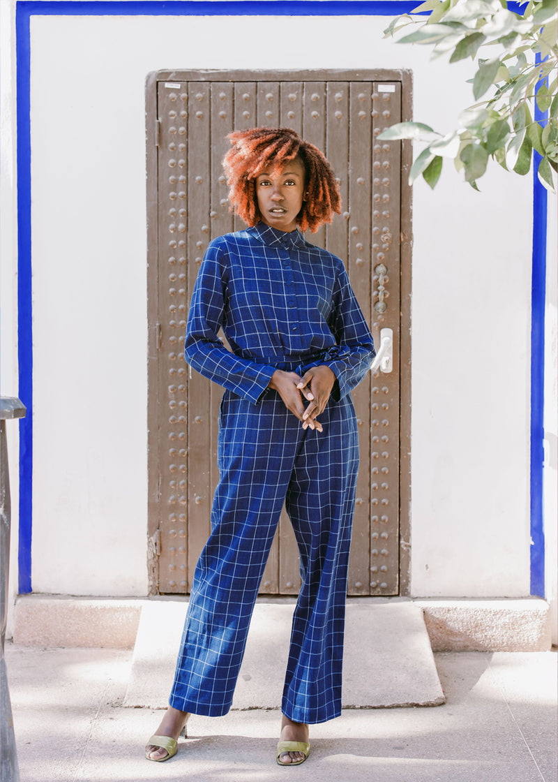 Frances Jumpsuit Blue Square