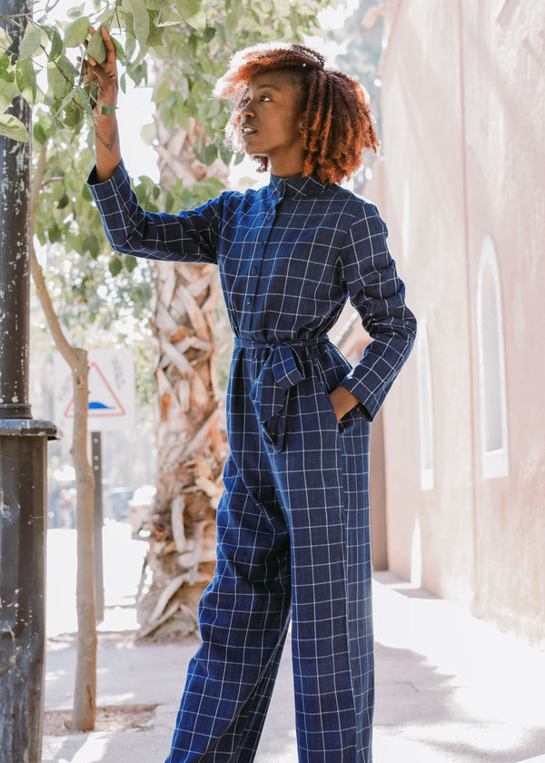 Frances Jumpsuit Blue Square