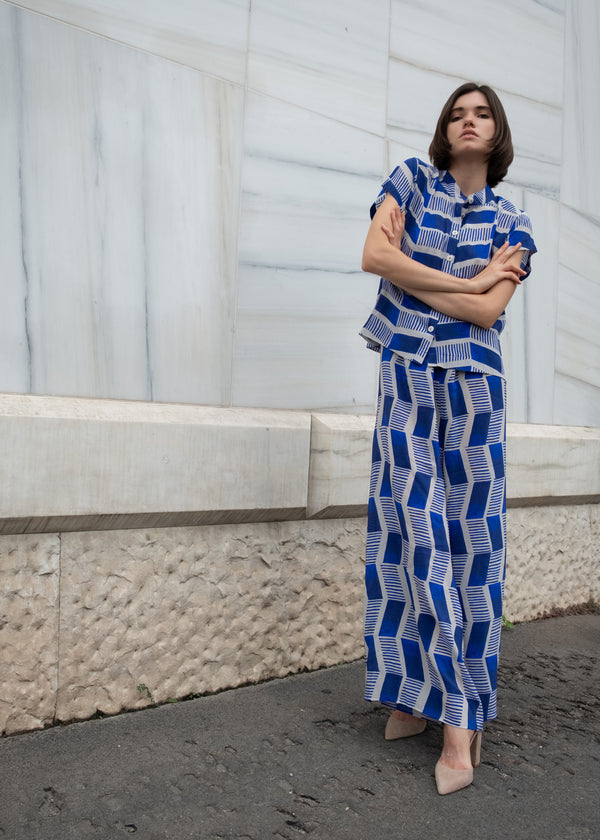 Cinco Blouse Facade Blue